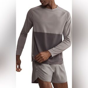 Rhone Extra Mile Long Sleeve Training T-Shirt Smoke/Asphalt Mens Size L